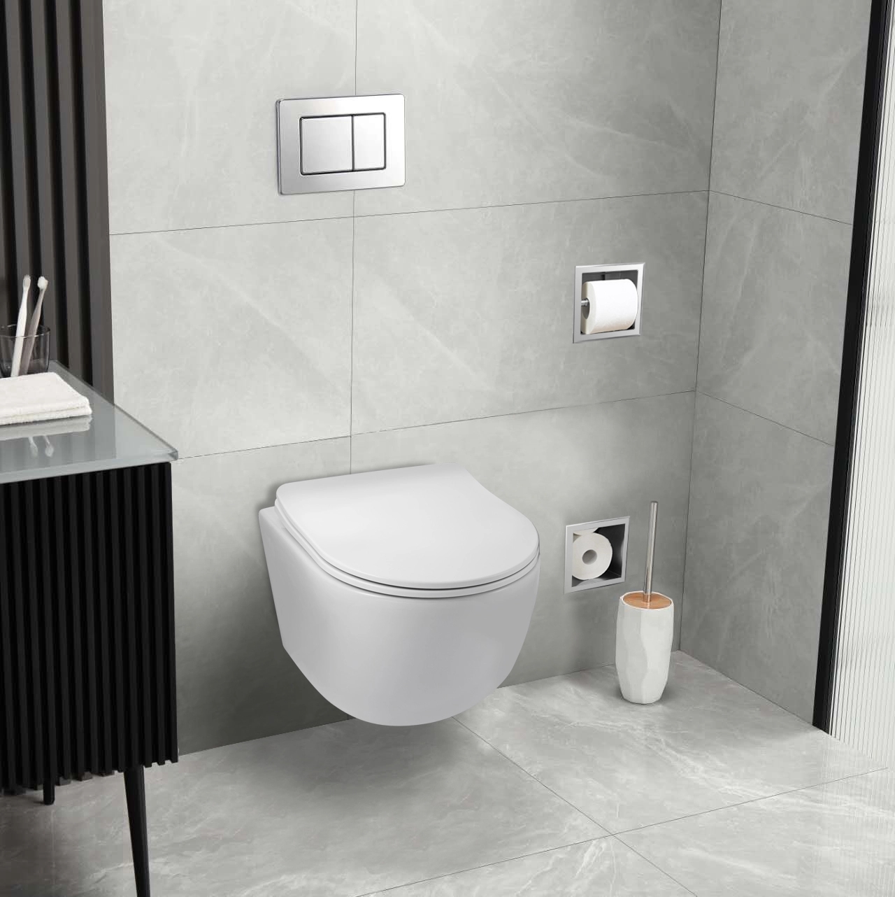 Balneo Luna miska WC z deską wolnoopadającą wisząca bez kołnierza biały G0101010101-2