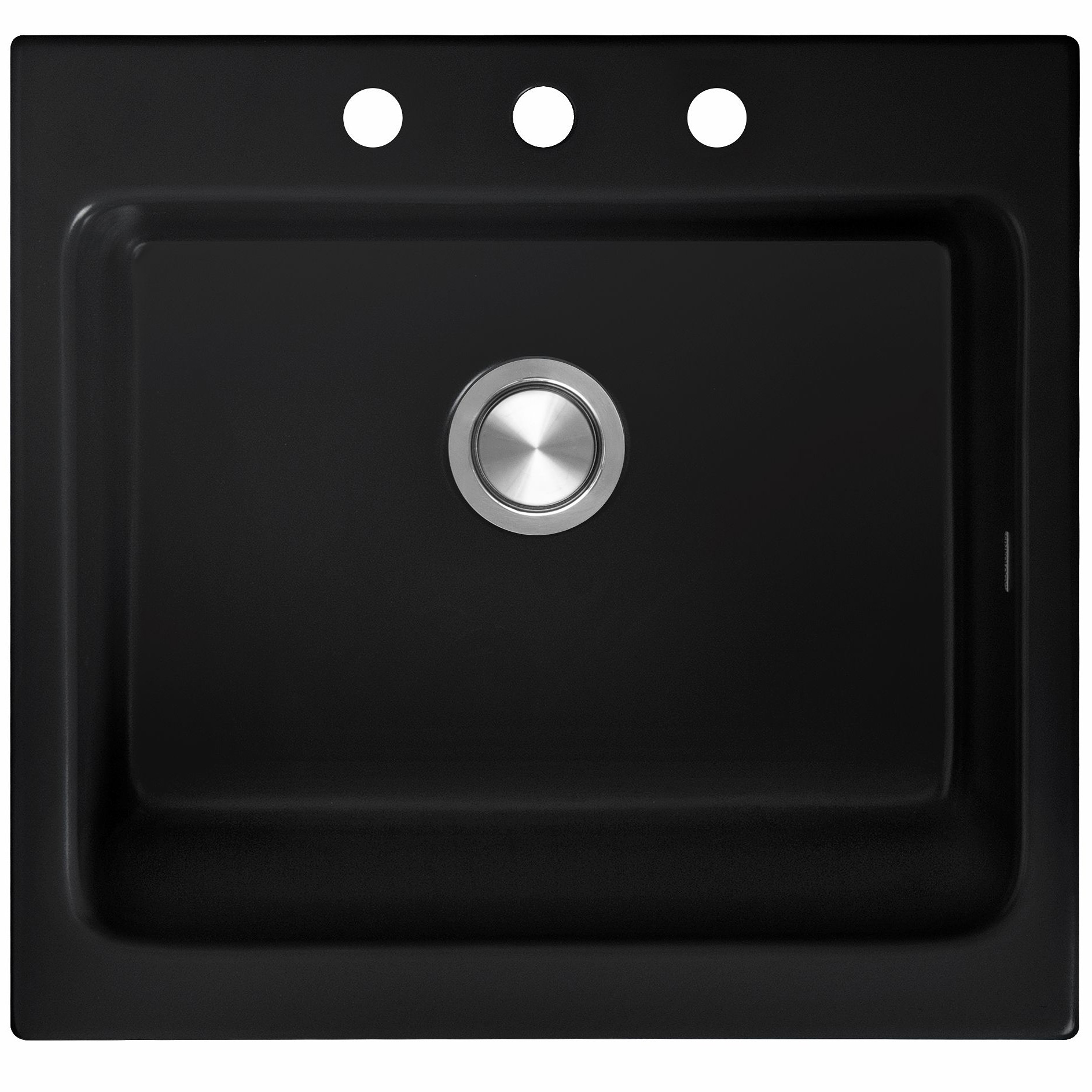 Berg Nova zlewozmywak ceramiczny 66x62 cm czarny bazalt BRN19C104