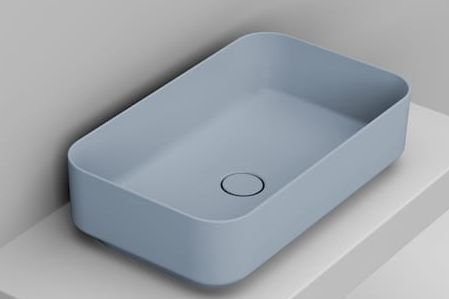 Ceramica Dolomite Noemi umywalka 64x38,5 cm prostokątna nablatowa niebieska matowa D311271