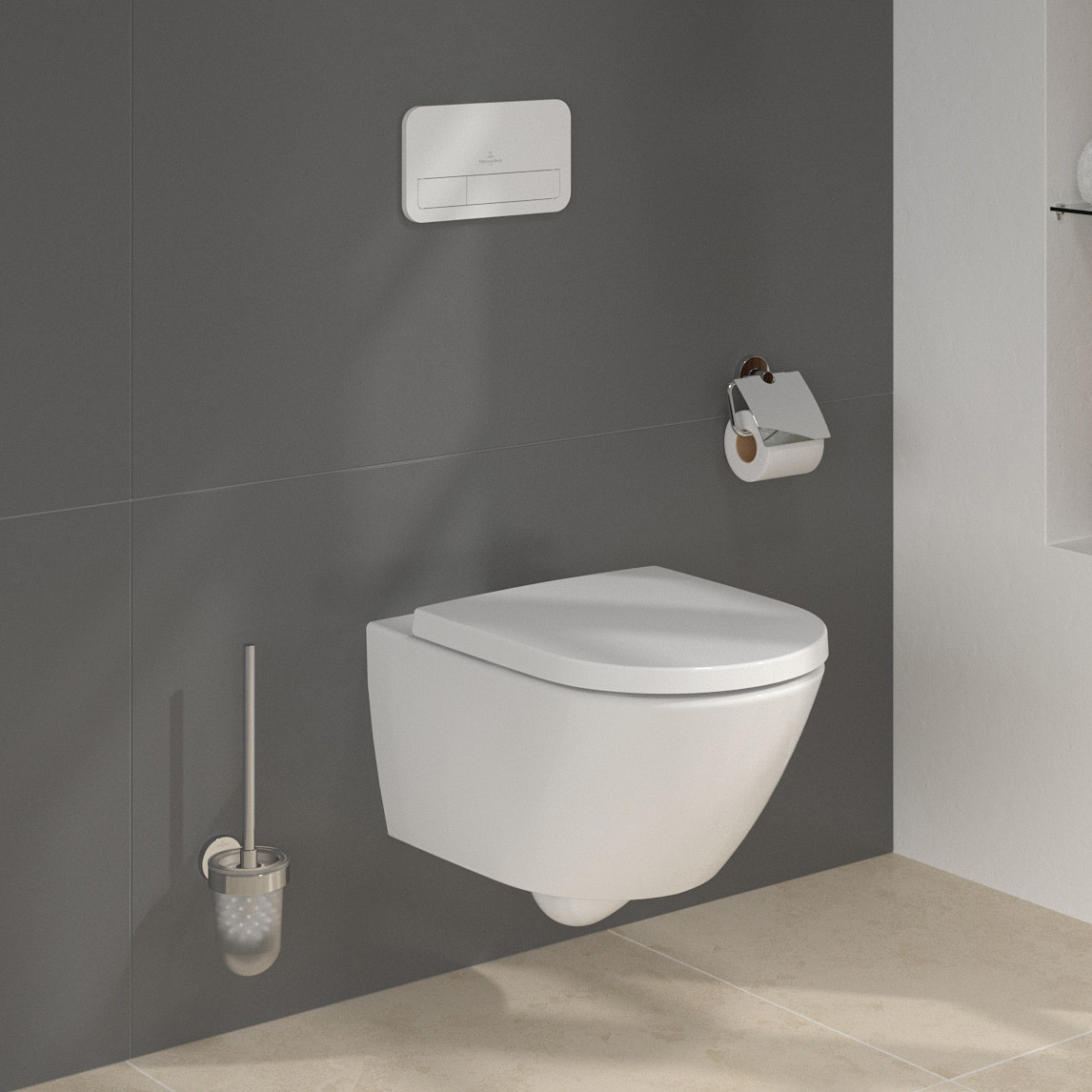 Zestaw Villeroy & Boch Subway 3.0 stelaż podtynkowy miska WC wisząca z deską i przycisk biały (92242700, 4670TS01, 92249068) - Wysyłka w 24h