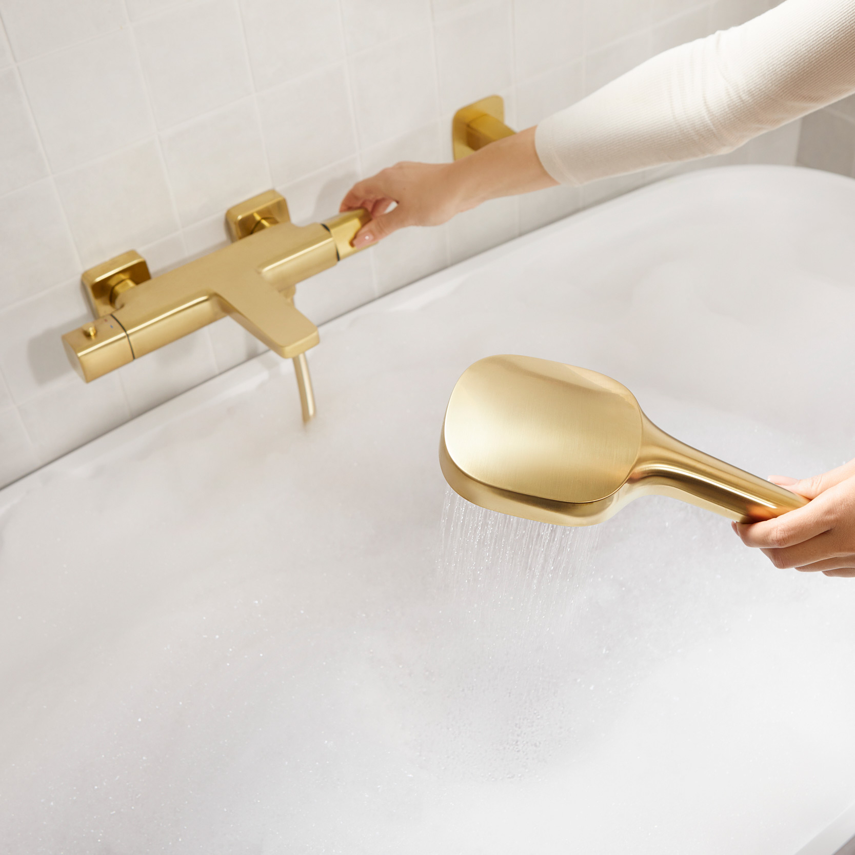 KFA Armatura Malaga zestaw łazienkowy ścienny złoty szczotkowany 841-255-31