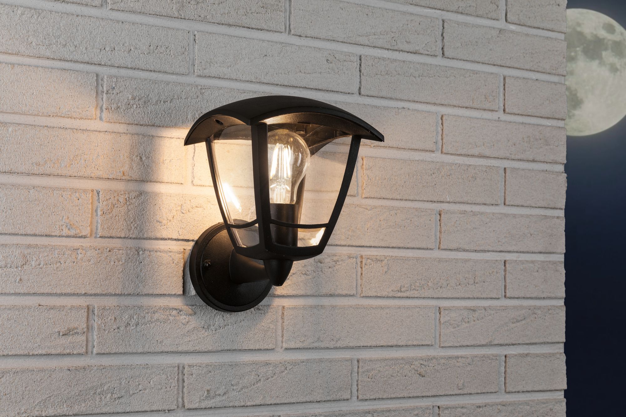 Paulmann Classic Curved kinkiet zewnętrzny 1x12W czarny/przezroczysty 94391