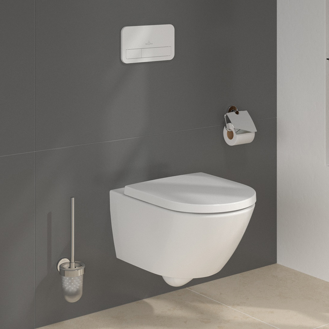 Zestaw Villeroy & Boch Subway 3.0 stelaż podtynkowy miska WC wisząca z deską i przycisk biały (92242700, 4670TSR1, 92249068) - Wysyłka w 24h
