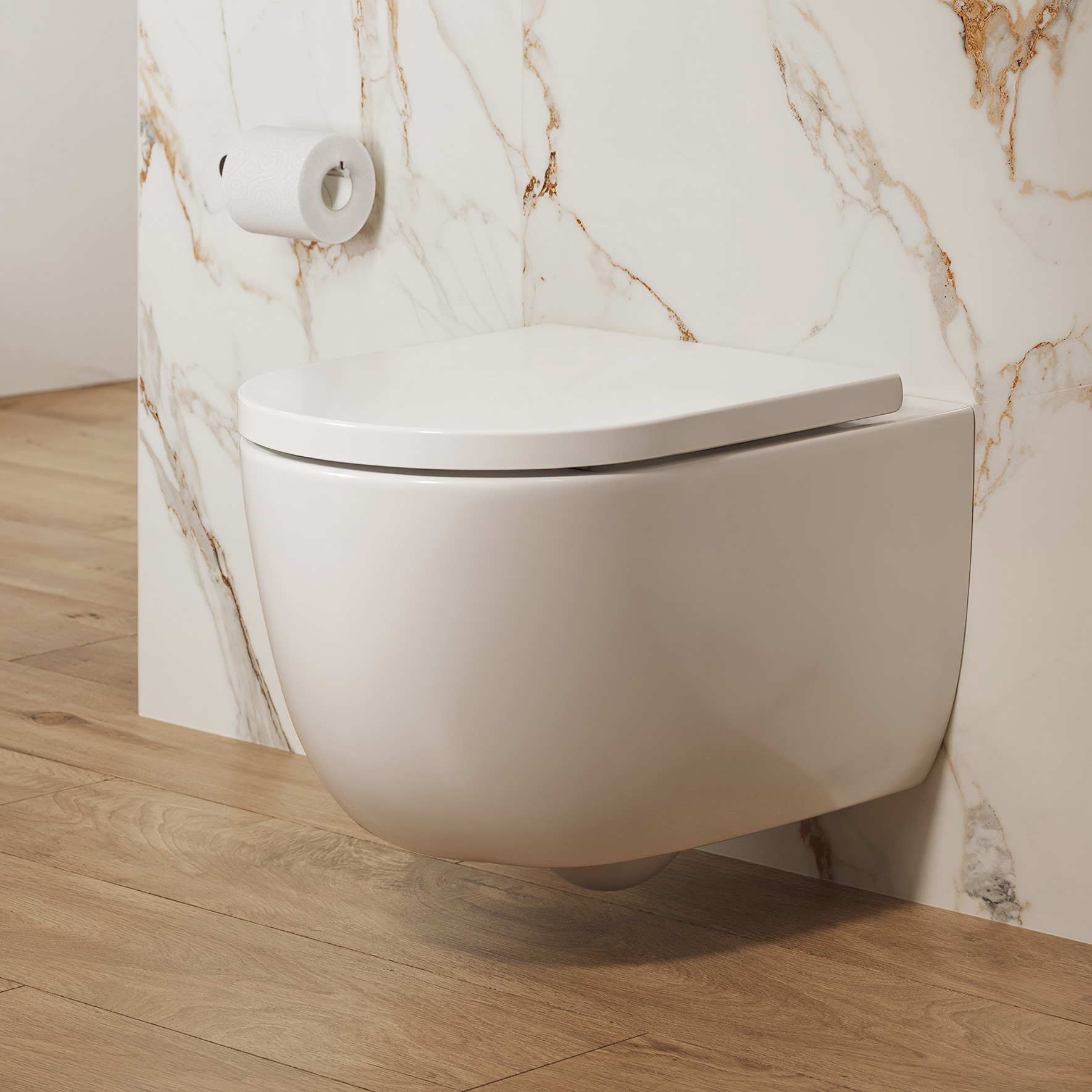 Cersanit Navado miska WC z deską wolnoopadającą wisząca bez kołnierza ze spłukiwaniem wirowym biały połysk S4036-001 - Wysyłka w 24h