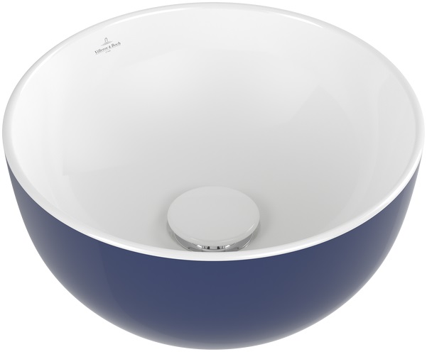 Villeroy & Boch Artis umywalka 32,5x32,5 cm okrągła nablatowa niebieska 438932BCS4