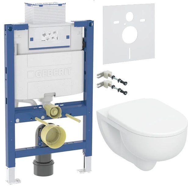 Geberit Selnova miska WC z deską wolnoopadającą stelażem wspornikami i uszczelką wygłuszającą biały połysk (503083001, ... - Wysyłka w 24h