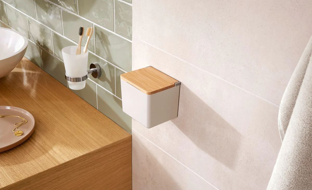 Tesa Baboo pojemnik łazienkowy bambus/biały mat 40521-00000-00 - Wysyłka w 24h