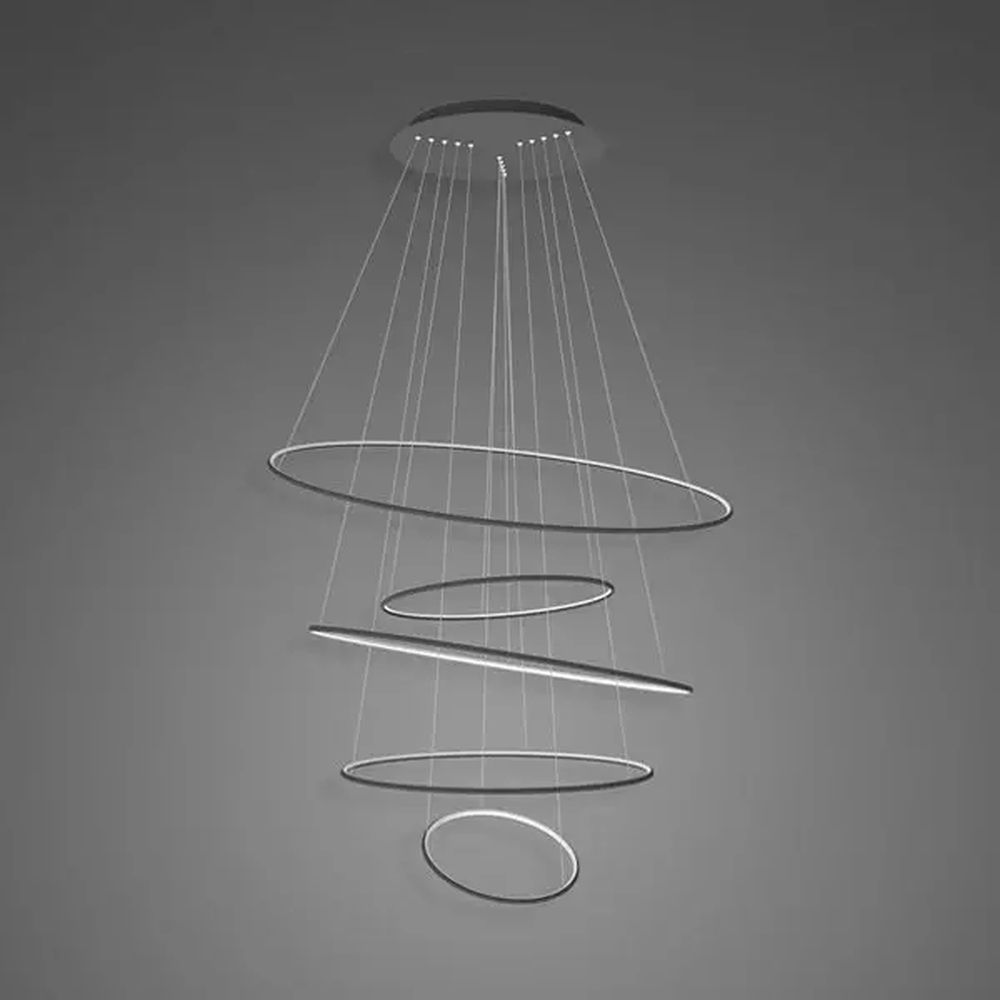 Altavola Design Ledowe Okręgi lampa wisząca ściemnialna 151W LED czarny LA085/P_120_in_4k_black_dimm