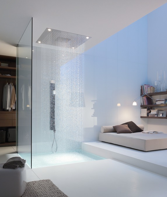 Axor Starck Shower Collection deszczownica sufitowa ShowerHeaven 97 cm z oświetleniem stal szlachetna 10623800