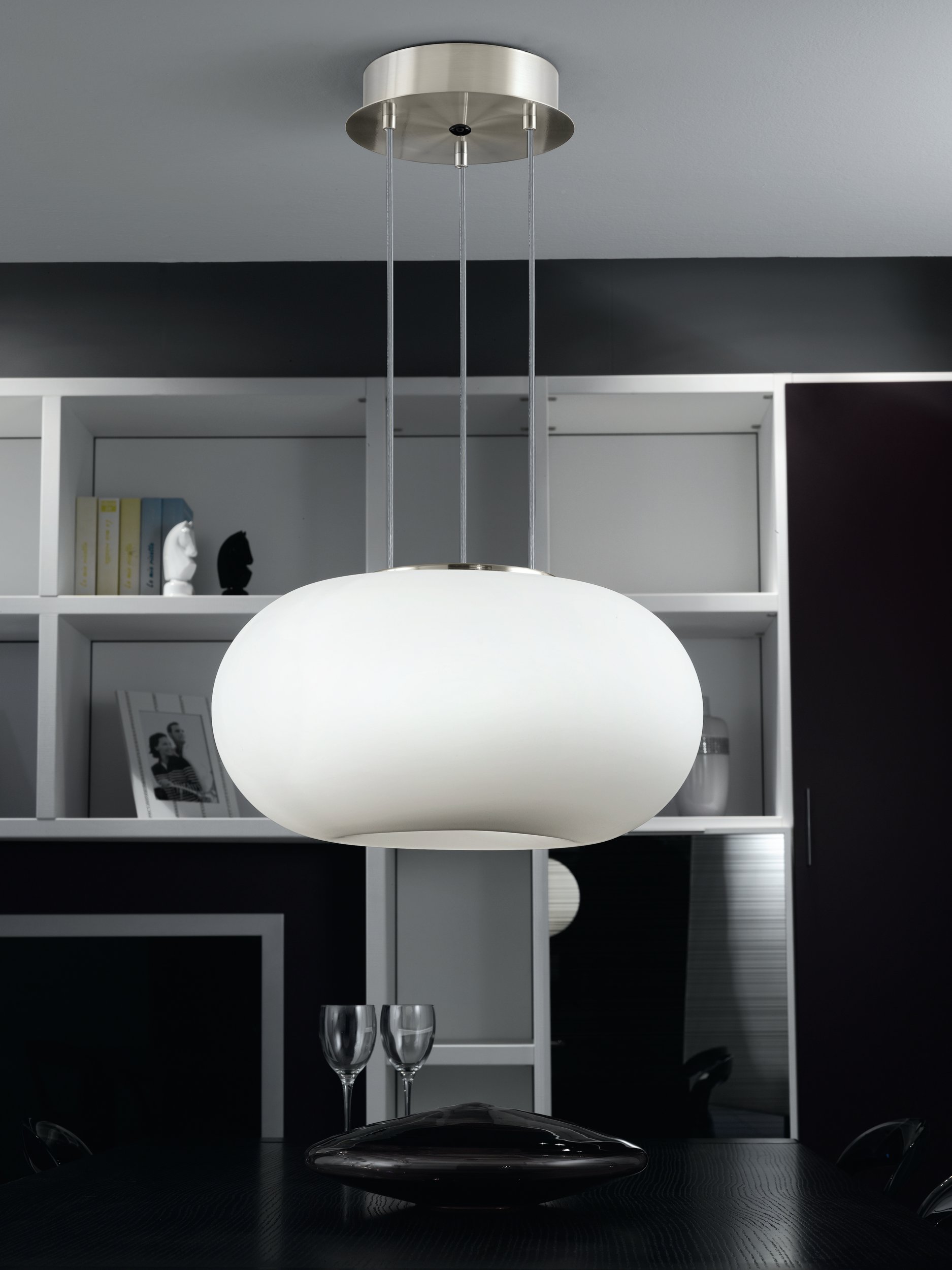 Eglo Optica lampa wisząca 2x60 W biała/nikiel mat 86814 - Wysyłka w 24h