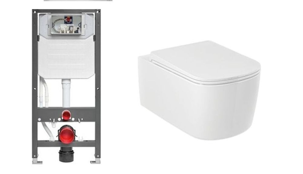 Zestaw Kludi Unifix stelaż podtynkowy i miska WC Resa S spłukiwanie wirowe z deską wolnoopadającą biały (79300, 27WCSET43)