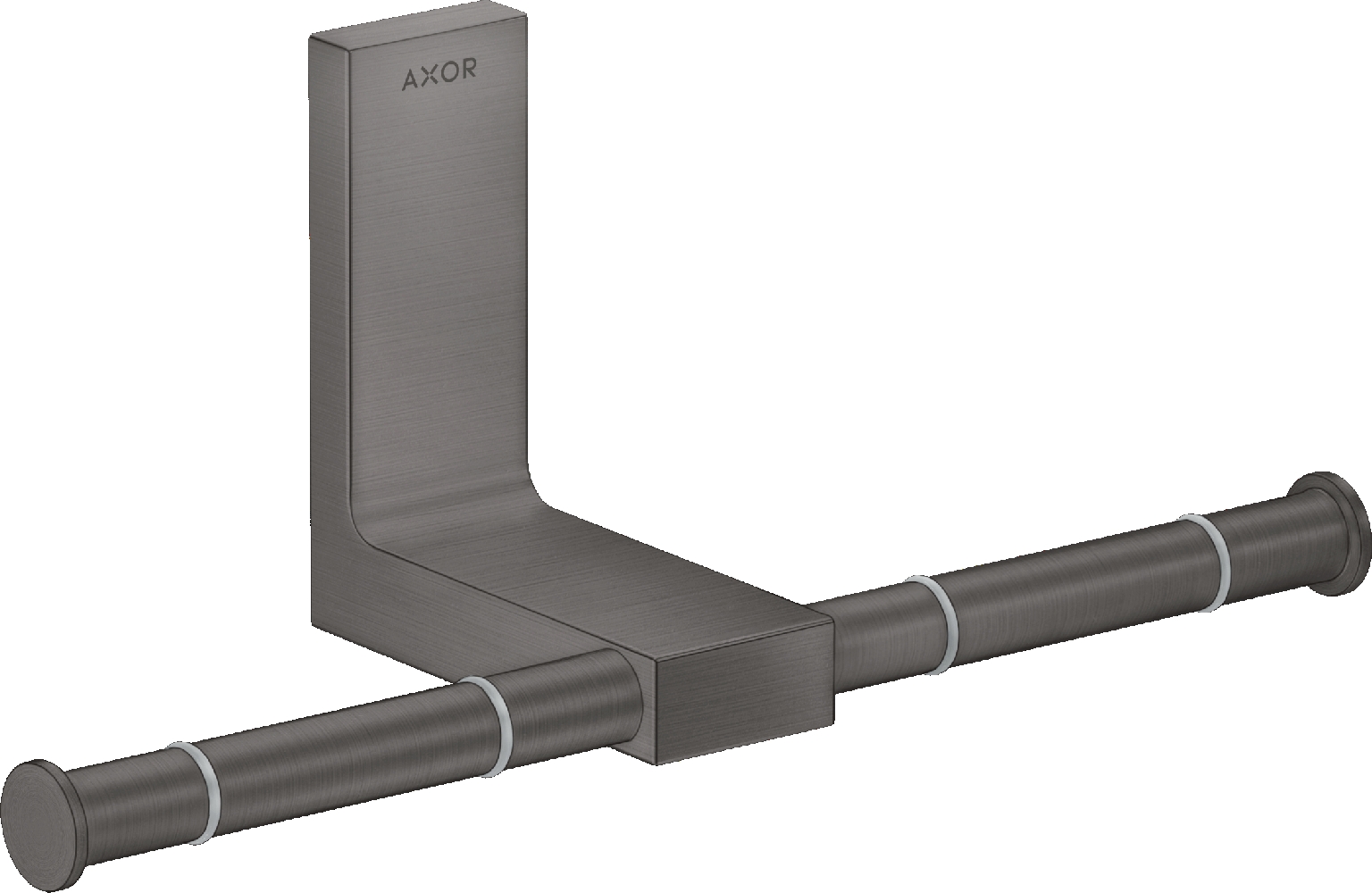 Axor Universal Rectangular uchwyt na papier toaletowy podwójny czarny chrom szczotkowany 42657340