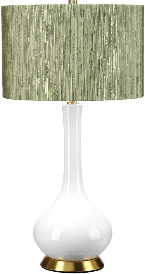 Elstead Lighting Milo lampa stołowa 1x60 W biała-postarzany mosiądz-zielona MILO-AB-TL-RTH