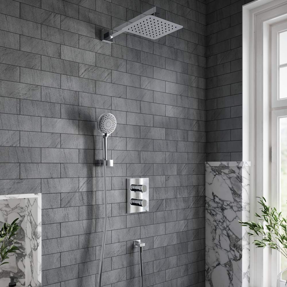 Zestaw Villeroy & Boch Universal Taps & Fittings zestaw prysznicowy podtynkowy termostatyczny z deszczownicą chrom (TVD00065100000, ...