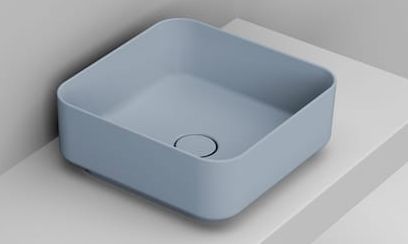 Ceramica Dolomite Noemi umywalka 40x40 cm kwadratowa nablatowa niebieska matowa D311771