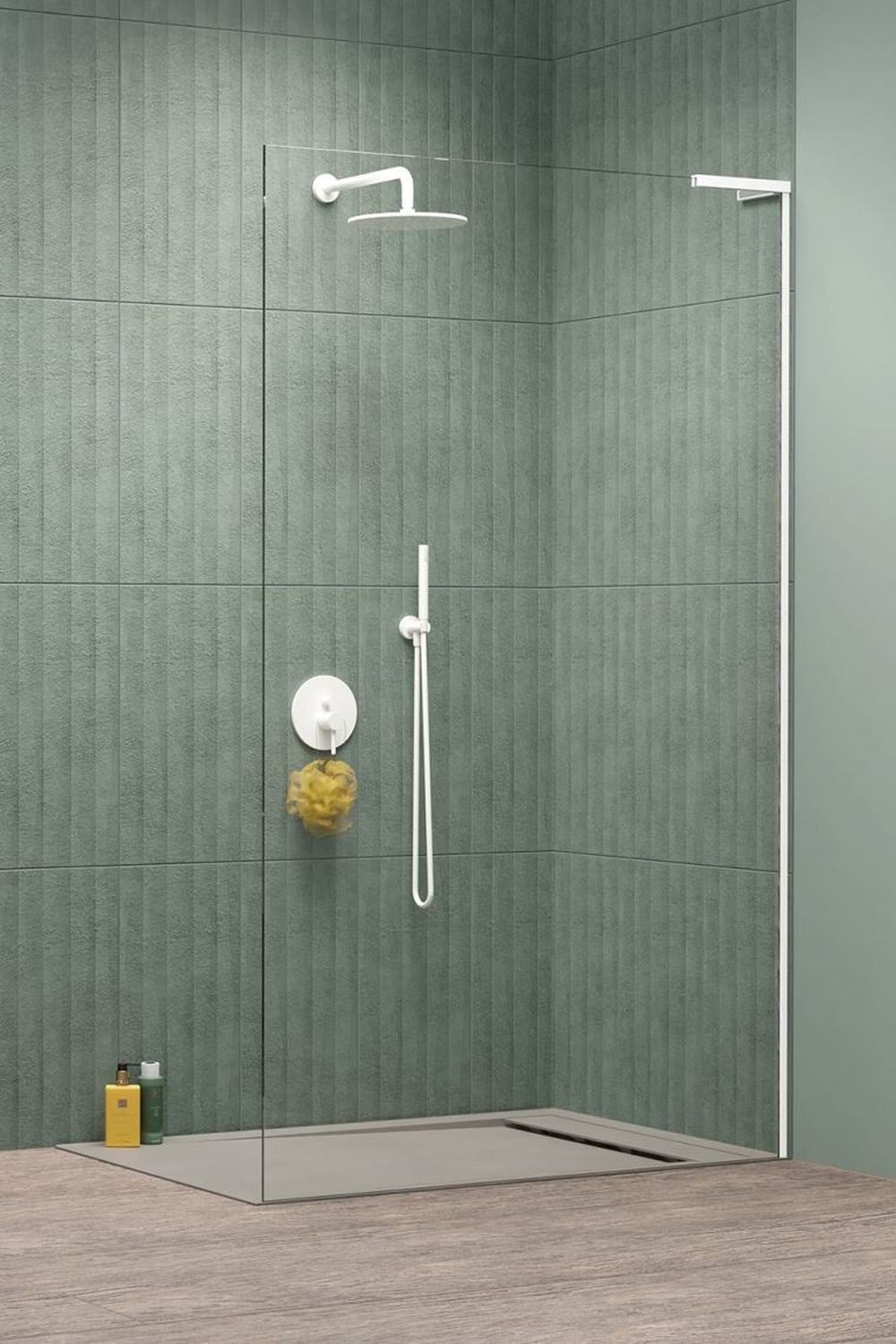 Radaway Modo SL White II Walk-In ścianka prysznicowa 80 cm prawa wolnostojąca biały mat/szkło przezroczyste 10319084-04-01R