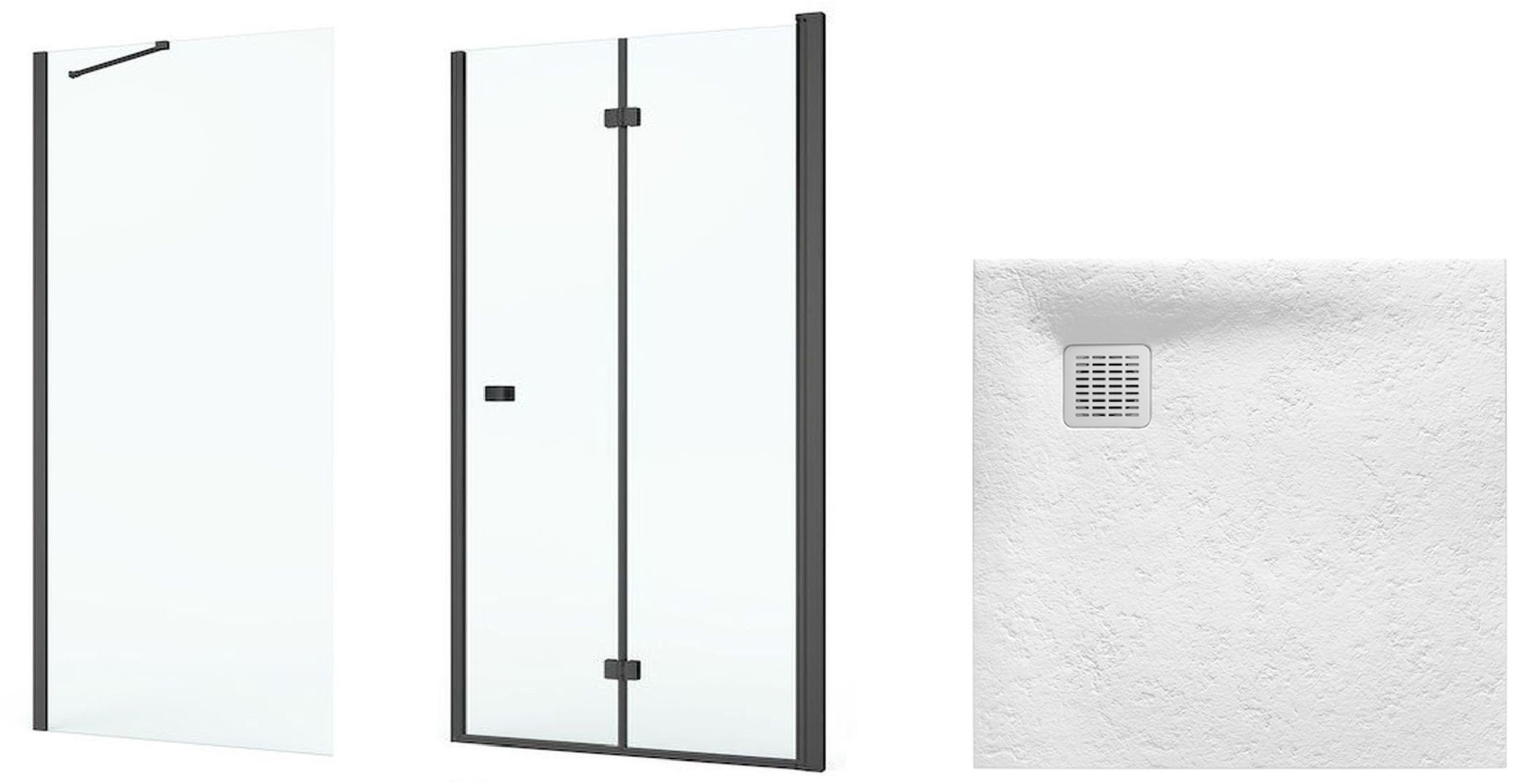 Zestaw Roca Capital kabina prysznicowa 80x80 cm kwadratowa MaxiClean z brodzikiem Terran biały (AM4508016M, AM4408016M, AP10332032001100)