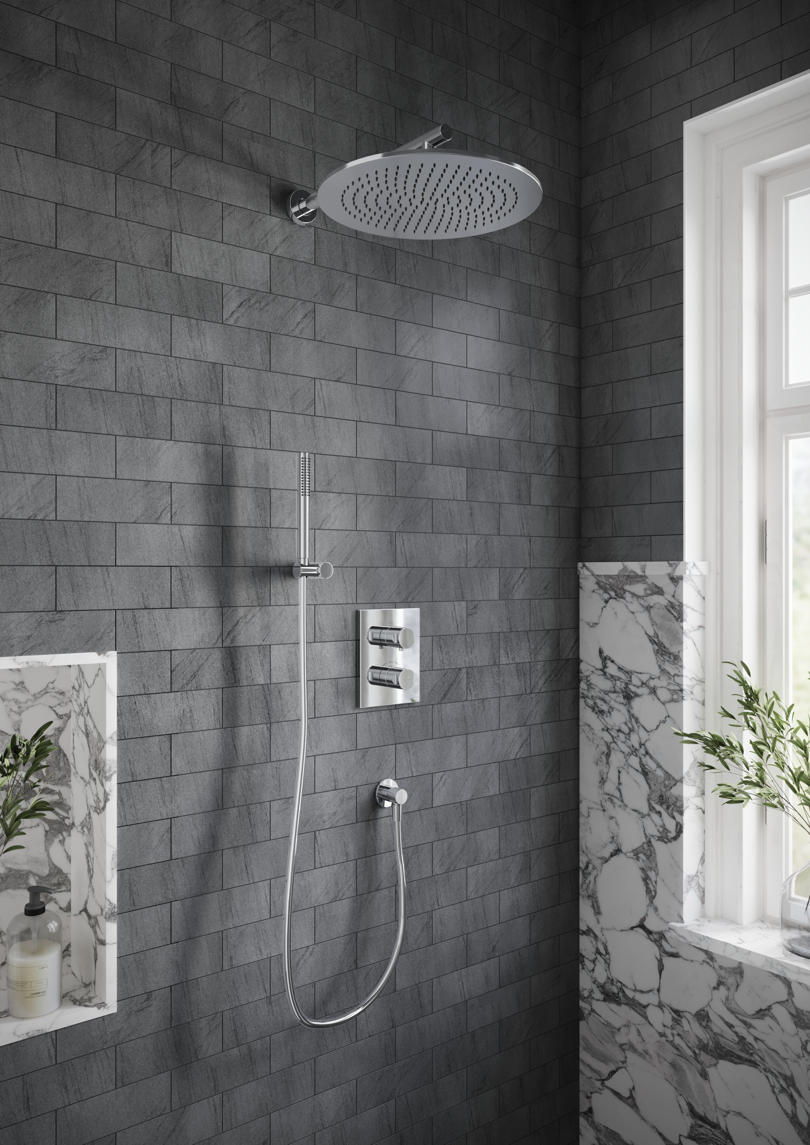Zestaw Villeroy & Boch Universal Taps & Fittings zestaw prysznicowy podtynkowy termostatyczny z deszczownicą chrom (TVD00065300061, ...