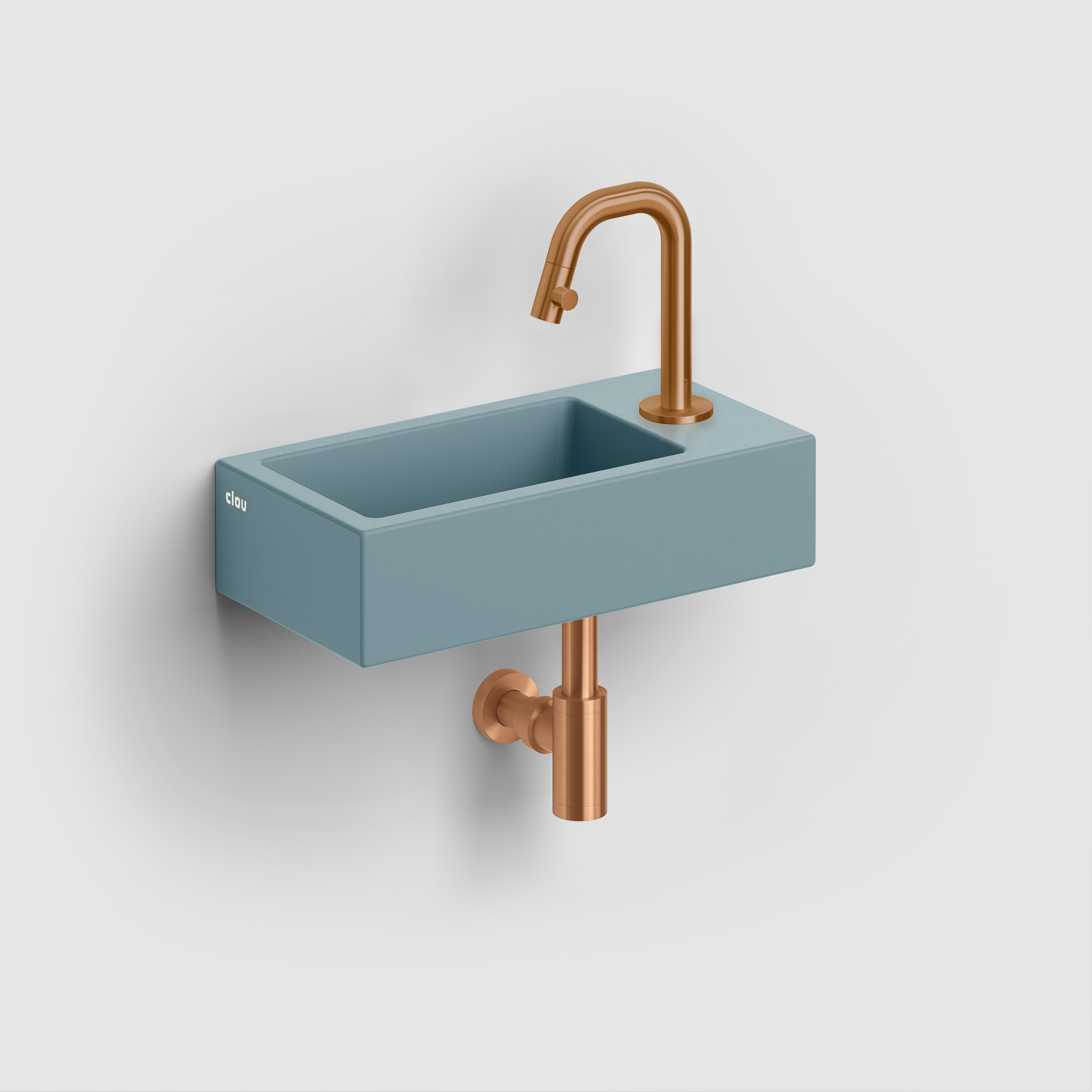 Clou Flush umywalka 36x18 cm prostokątna ścienna-nablatowa niebieska CL/03.38030