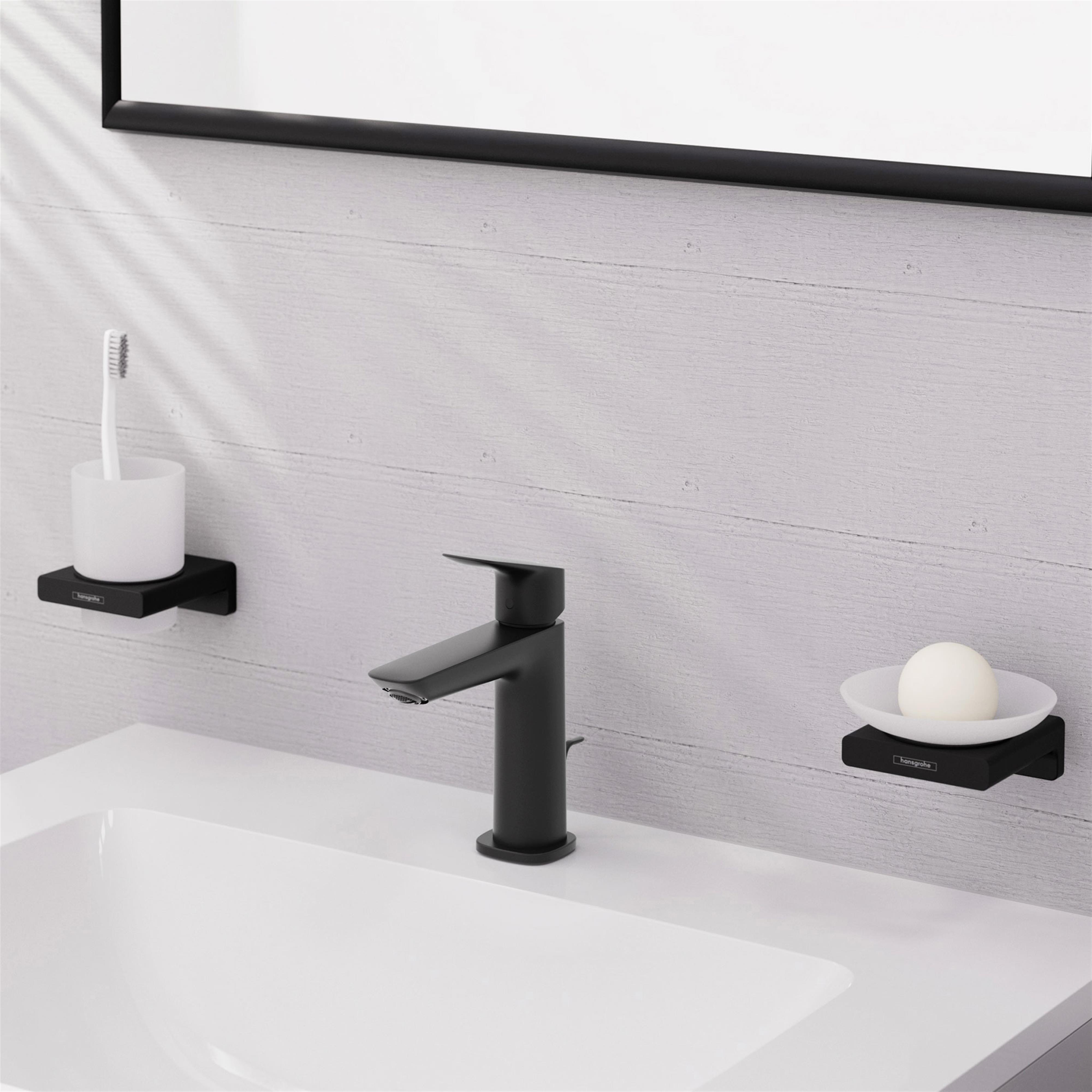 Hansgrohe Logis bateria umywalkowa stojąca czarny mat 71254670
