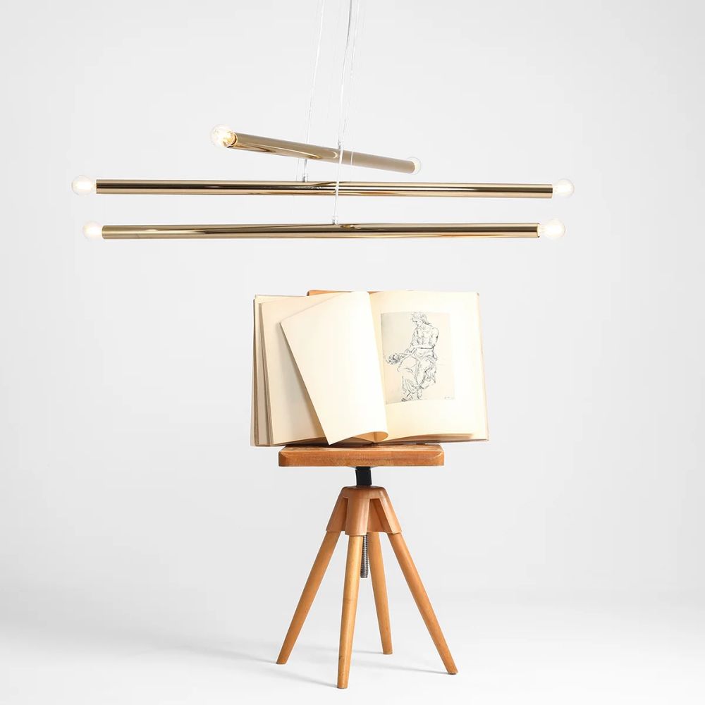 Aldex Tubo 6 lampa wisząca 6x40W złota 1072K30