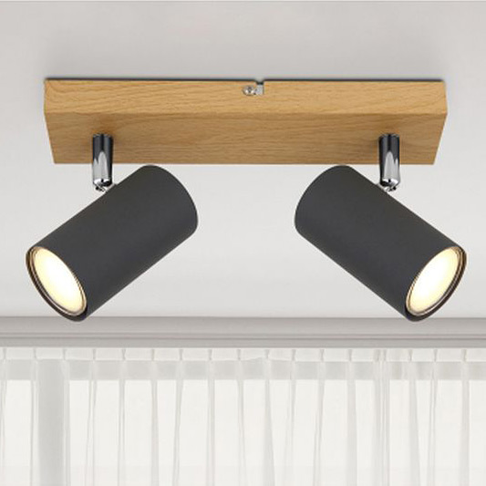Globo Lighting Robby lampa podsufitowa 2x35 W drewno-grafitowa 57911-2G