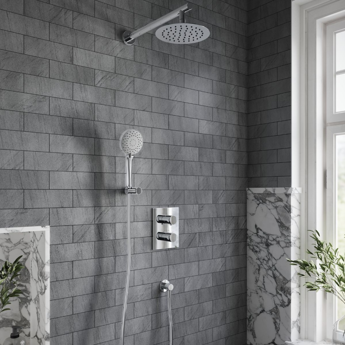 Zestaw Villeroy & Boch Universal Universal Taps & Fittings zestaw prysznicowy podtynkowy termostatyczny z deszczownicą chrom ...