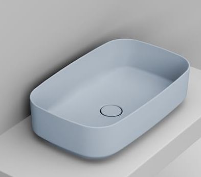 Ceramica Dolomite Noemi umywalka 62x38 cm prostokątna nablatowa niebieska matowa D311071