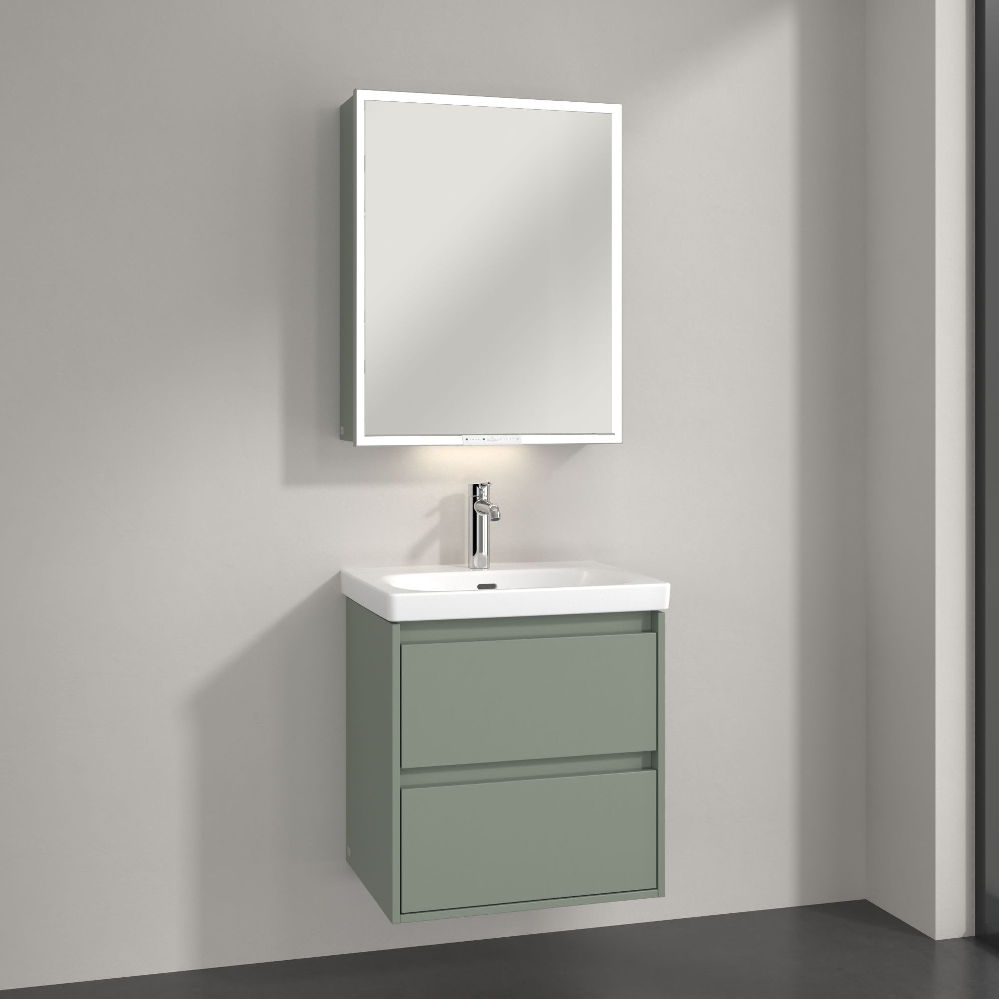 Villeroy & Boch My View+ szafka 60x16,8x75 cm z lustrem Soft Green A4816LAF