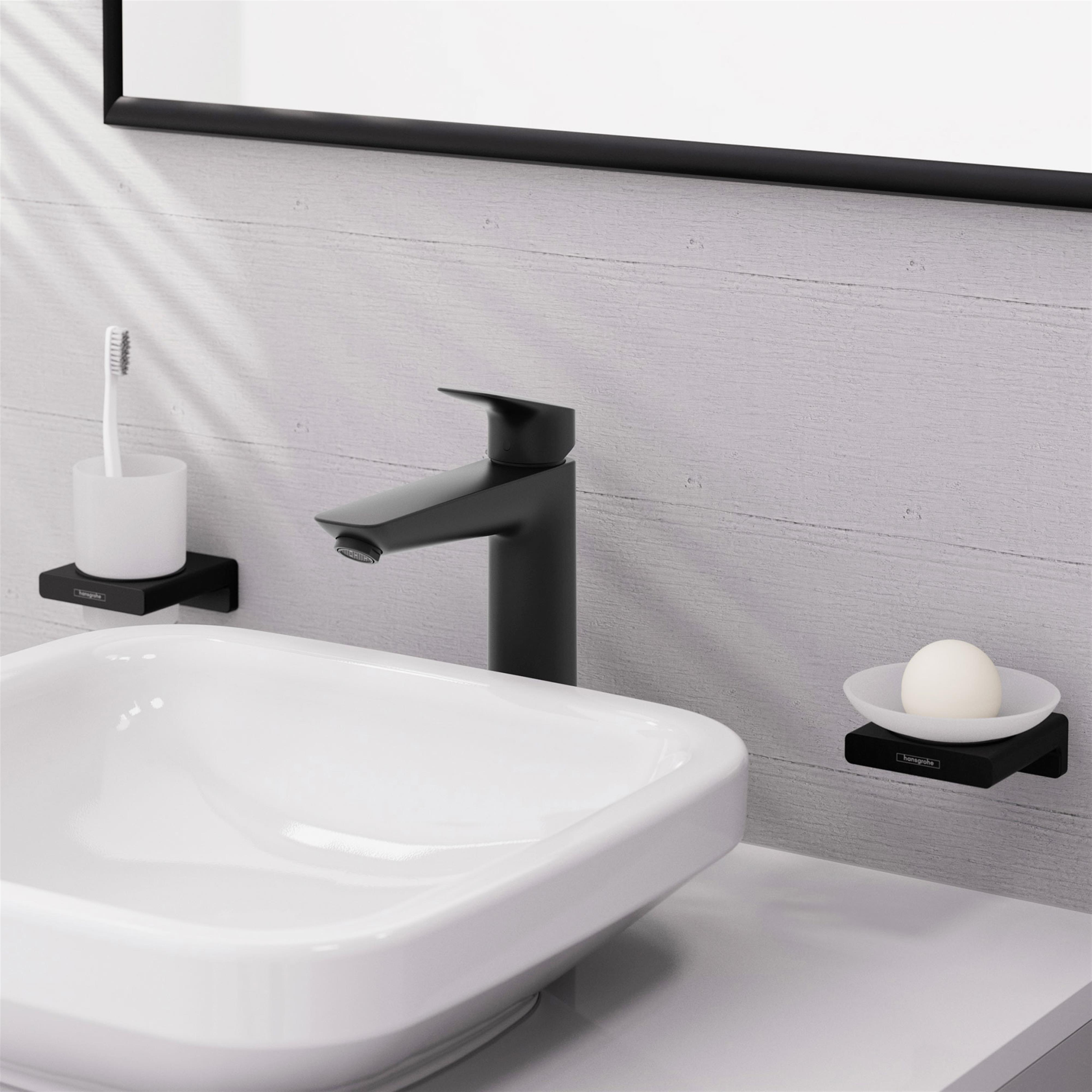Hansgrohe Logis bateria umywalkowa stojąca czarny mat 71090670