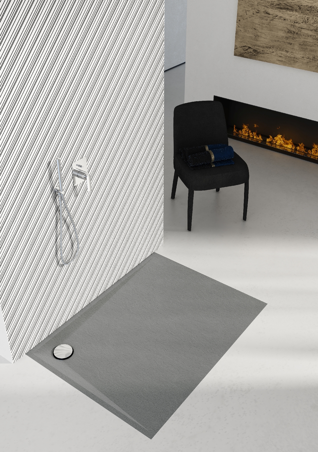 Schedline Libra Anthracite Stone brodzik prostokątny 140x90 cm antracyt 3SP.L1P-90140/A/ST
