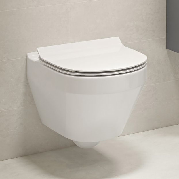 Zestaw Cersanit Crea miska WC CleanOn wisząca z deską Slim wolnoopadającą biały S701-212 - Wysyłka w 24h