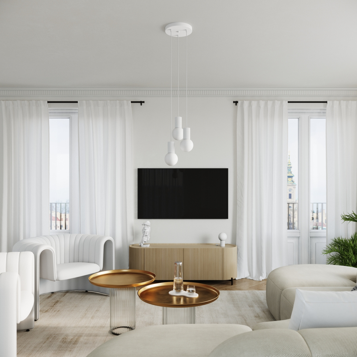 Sollux Lighting Halo lampa wisząca 3x8 W biała SL.1710