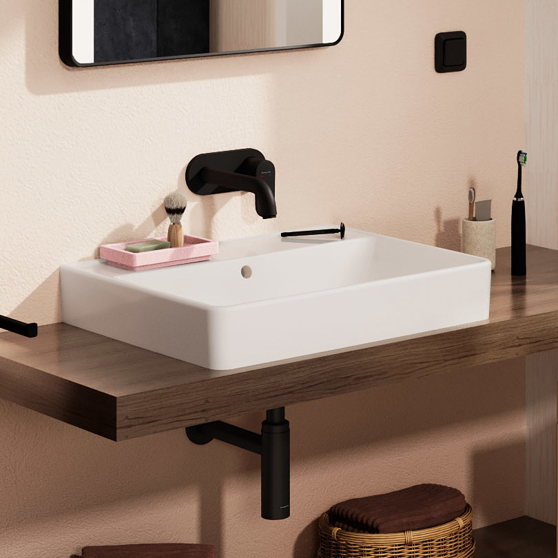 Hansgrohe Xanuia Q umywalka 60x48 cm prostokątna ścienna-nablatowa biała 60244450 - Wysyłka w 24h
