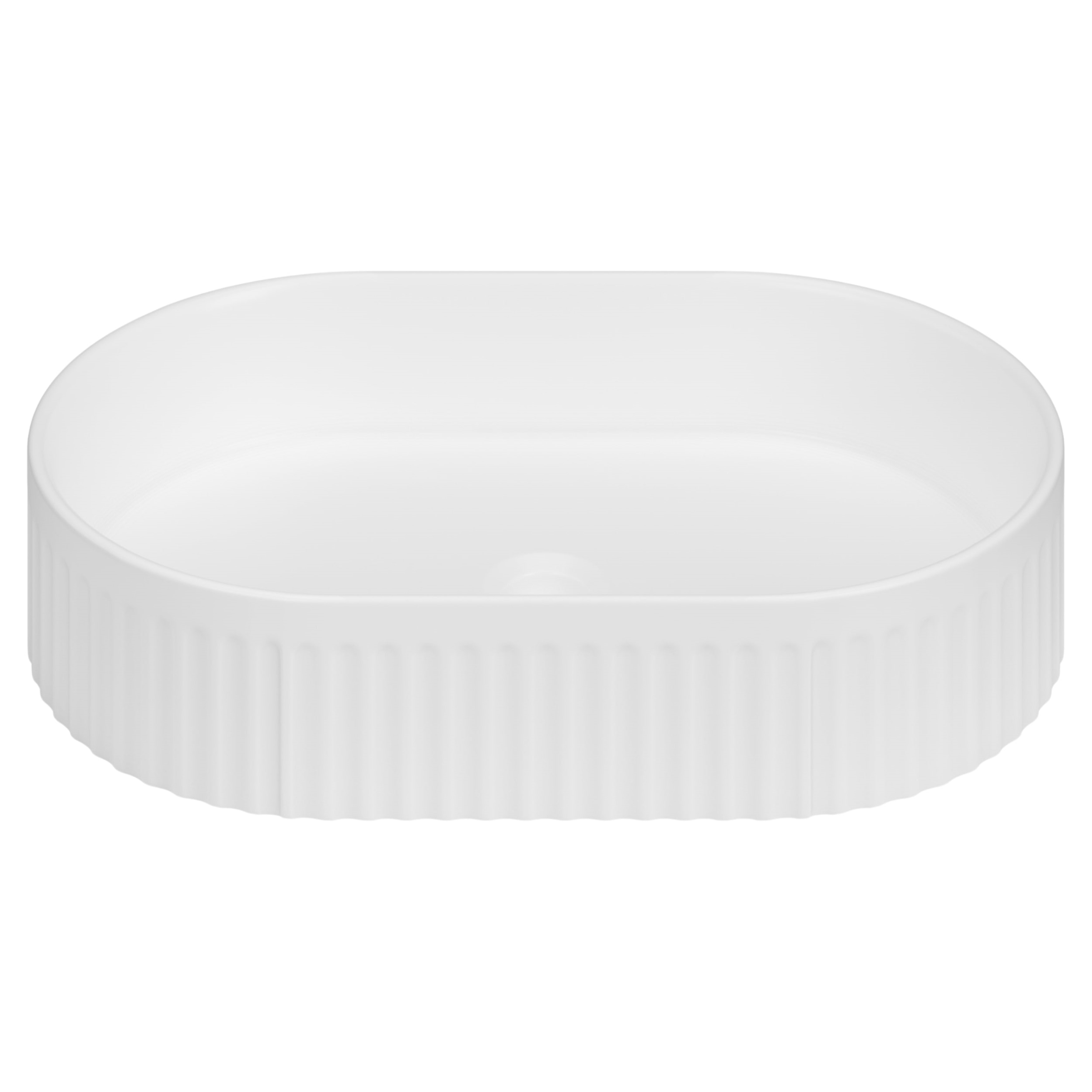 Invena Glamour umywalka 50x32 cm owalna nablatowa biała CE-63-W01