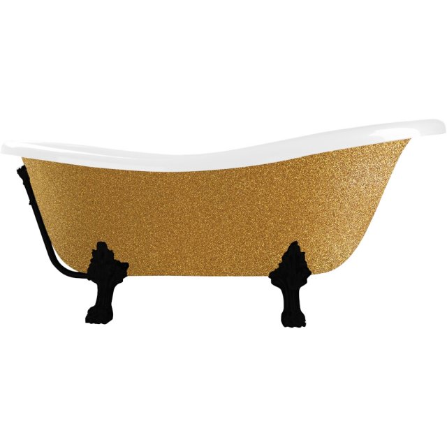 BESCO Wanna wolnostojąca OTYLIA GLAM ZŁOTA 160x77 cm nogi czarne #WKO