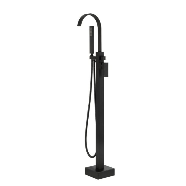 BESCO Bateria wannowa wolnostojąca MODERN II czarny mat Easy-Fix BW-M