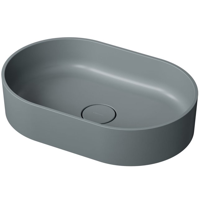 OMNIRES Umywalka nablatowa OVO M+ 55 owalna ash grey mat OVOUNAG