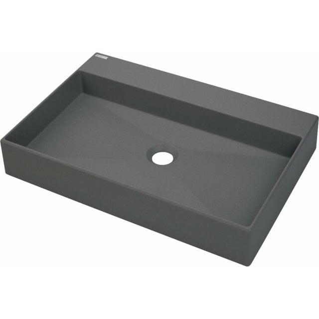 DEANTE Umywalka nablatowa CORREO granitowa 60x40 antracyt metalik CQR