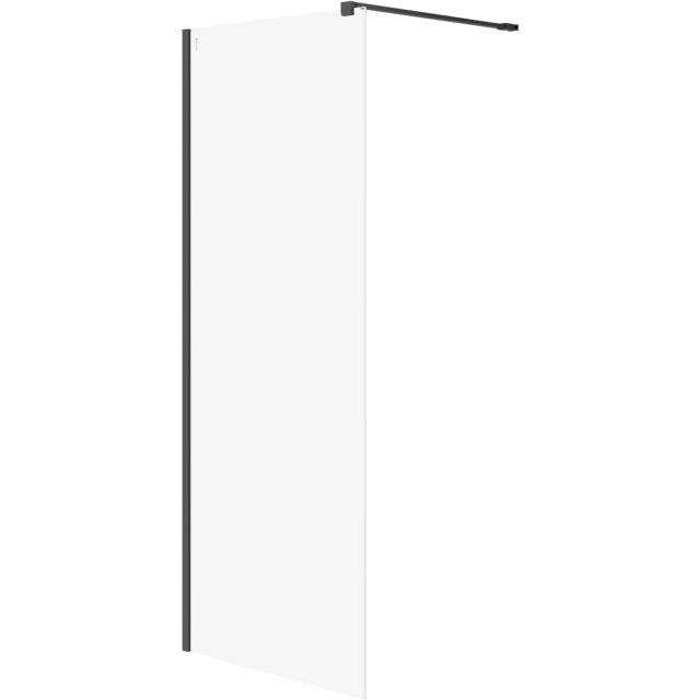 CERSANIT Kabina prysznicowa WALK-IN MILLE czarna 80x200 szkło transpa