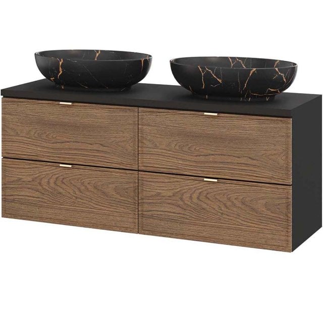 COMAD Zestaw mebli TALIA CASELLA 2 szafki z blatem BLACK 120 cm, 2 um