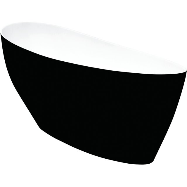 BESCO Wanna wolnostojąca KEYA MATT B&W 165x70 klik-klak chrom #WM