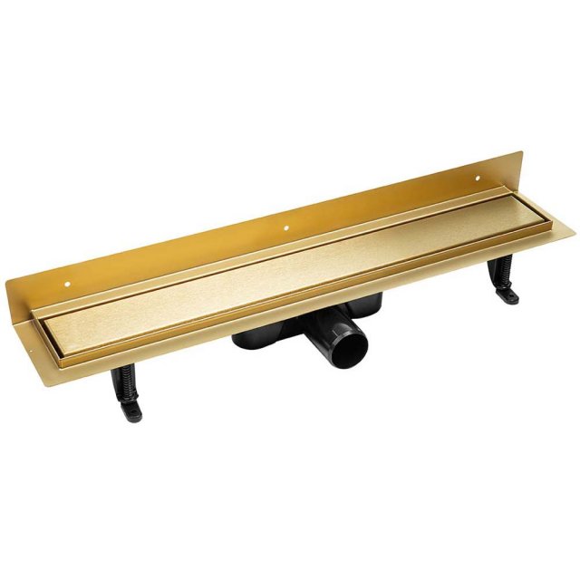 LAVEO Odpływ liniowy przyścienny BASSO 60 cm złoty COB_G61D
