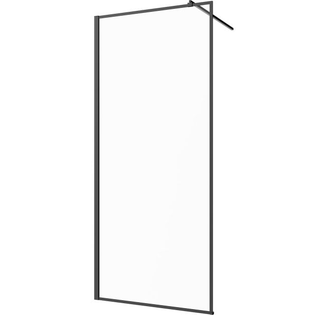 INVENA Kabina prysznicowa WALK-IN czarna 90x200 szkło transparentne A
