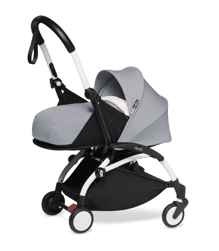 Babyzen Yoyo 2 - wózek głęboko-spacerowy z zestawem dla noworodka-Stone/ Biała rama