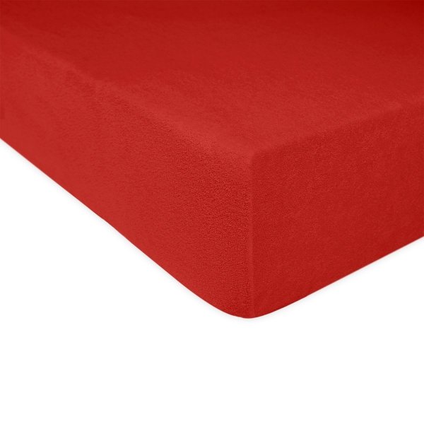Grube Prześcieradło FROTTE 180x200 na gumkę wz. 029 czerwony