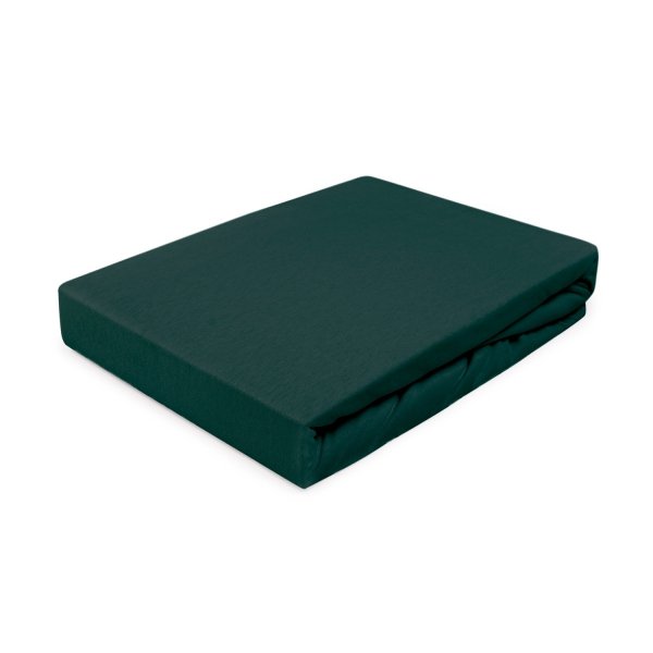 Prześcieradło Jersey PREMIUM na wysoki materac 180x200 na gumkę wz. 036 zieleń butelkowa