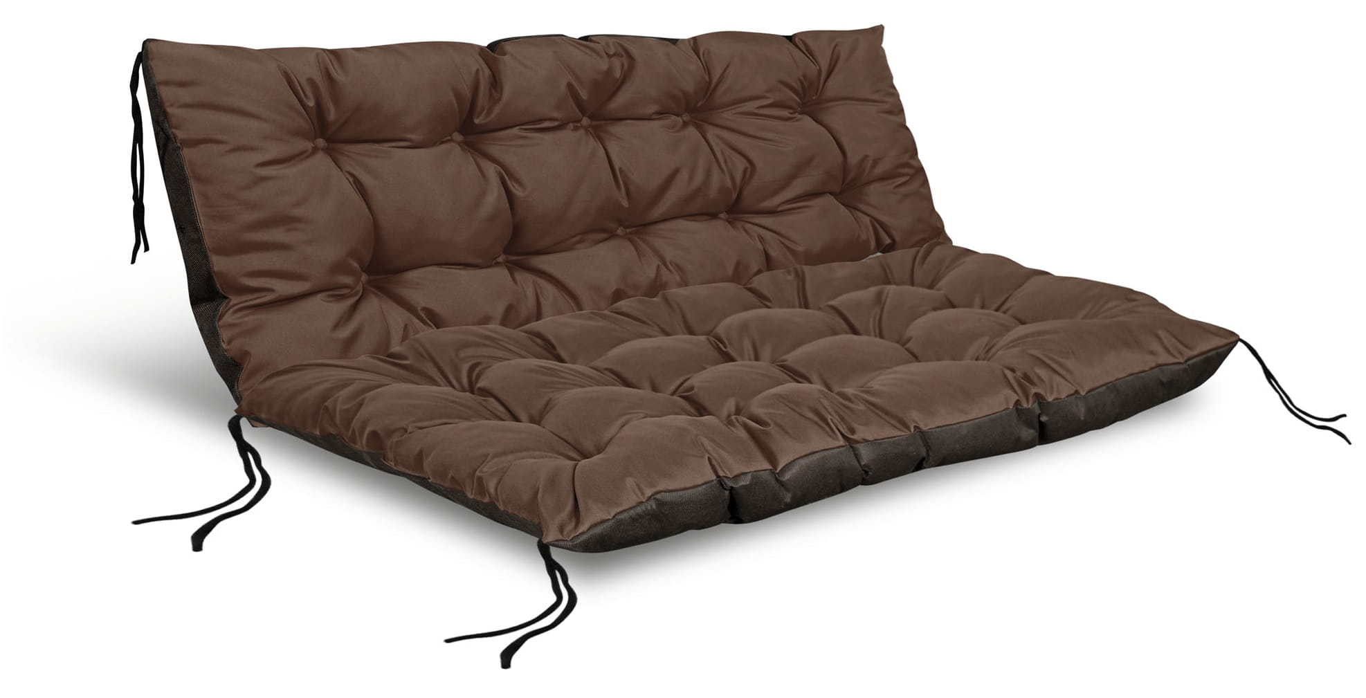 Poduszka ogrodowa 120/80 cm + 120/40 cm na ławkę palety wodoodporna brązowy
