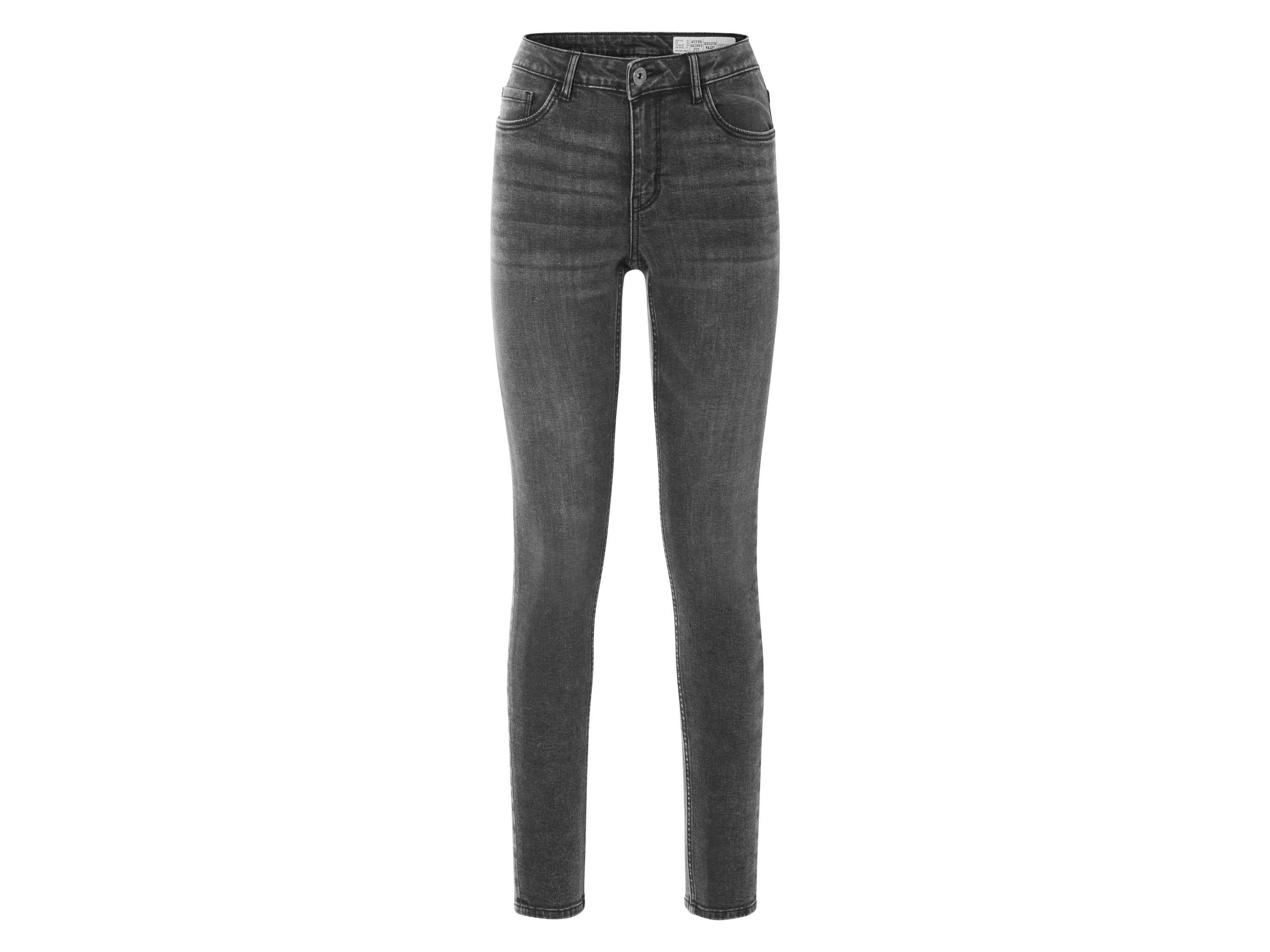 esmara Jeansy damskie super skinny fit Ciemnoszary, 36 długie