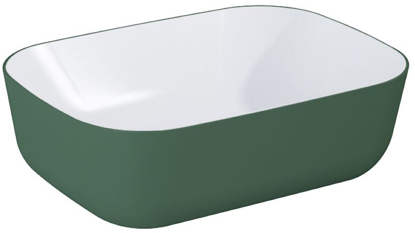 Darmowa Dostawa - Umywalka 45.5x32.5 cm prostokątna nablatowa biała-zielona Elita Reni RE040460896150
